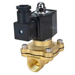 Клапан электромагнитный VS300-NT-NC-24VAC 1/2″ Ду15 Ру10 прямого действия двухходовой, корпус - латунь, присоединение - внутренняя резьба, уплотнение - NBR, нормально-закрытый, катушка - 24 В AC