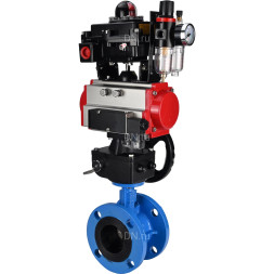 Затвор дисковый поворотный WBV1313E-2W-F-H Ду200 Ру16 фланцевый, корпус - чугун GGG40, диск - чугун GGG40, EPDM, с пневмоприводом PA-DA-140, пневмораспределителем 4M310-08 AC220V, БКВ APL-410N EX, ручным дублером MON2-450-T28-ISO и БПВ AFC2000