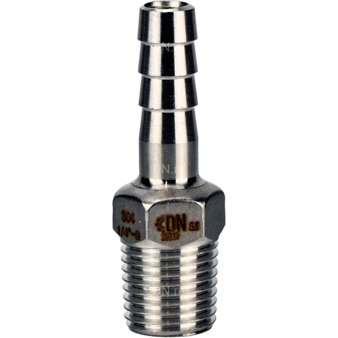 Штуцер елочка BF31-T-1/2-12 1/2″х12мм Ду15 Ру16 шланговый, корпус - нержавеющая сталь AISI 304 (CF8), присоединение - наружная резьба/штуцер в Сургуте