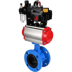 Затвор дисковый поворотный WBV1313E-2W-F-H Ду80 Ру16 фланцевый, корпус - чугун GGG40, диск - чугун GGG40, EPDM, с пневмоприводом PA-DA-105, пневмораспределителем 4M310-08 DC24V, БКВ APL-410N EX и БПВ AFC2000