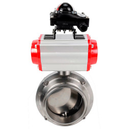 Затвор дисковый поворотный кламповый WBV3131E-2W-C-H Ду15 Ру10 корпус - пищевая нержавеющая сталь 304, уплотнение – EPDM, с пневмоприводом PA-DA-065 и БКВ APL-210N