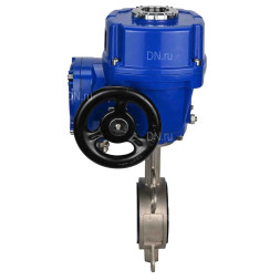 Затвор дисковый поворотный WBV3232P-2W-Fb-H Ду250 Ру16, корпус - нержавеющая сталь 316L, диск - нержавеющая сталь 316L, уплотнение - PTFE, с электроприводом QT-N-060M-O2-380VAC-У1 380В
