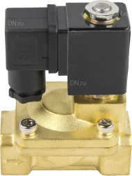 Клапан электромагнитный VS400-NT-NC-220VAC 1 1/4″ Ду32 Ру16, соленоидный двухходовой, корпус - латунь, уплотнение - NBR, резьбовой, нормально-закрытый, пилотный, катушка - 220В