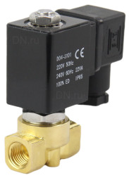 Клапан электромагнитный VS700-PT-NC-24VAC 3/4″ Ду20 Ру6 прямого действия двухходовой, корпус - латунь, присоединение - внутренняя резьба, уплотнение - PTFE, нормально-закрытый, катушка - 24 В AC