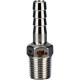 Штуцер елочка BF31-T-3/4-20 3/4″х20мм Ду20 Ру16 шланговый, корпус - нержавеющая сталь AISI 304 (CF8), присоединение - наружная резьба/штуцер