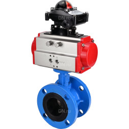 Затвор дисковый поворотный WBV1313E-2W-F-H Ду65 Ру16 фланцевый, корпус - чугун GGG40, диск - чугун GGG40, уплотнение - EPDM, с пневмоприводом PA-DA-105 и БКВ APL-210N