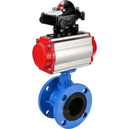Затвор дисковый поворотный WBV1313E-2W-F-H Ду65 Ру16 фланцевый, корпус - чугун GGG40, диск - чугун GGG40, уплотнение - EPDM, с пневмоприводом PA-DA-105 и БКВ APL-210N