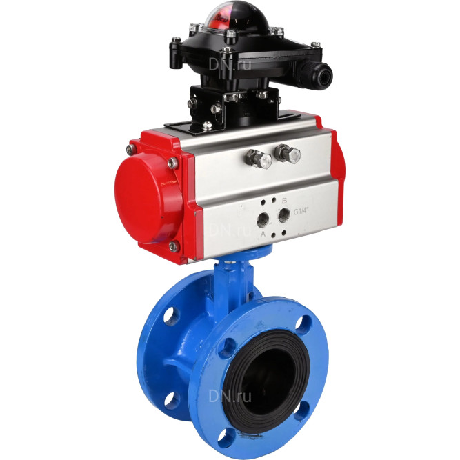 Затвор дисковый поворотный WBV1313E-2W-F-H Ду65 Ру16 фланцевый, корпус - чугун GGG40, диск - чугун GGG40, уплотнение - EPDM, с пневмоприводом PA-DA-105 и БКВ APL-210N в Сургуте