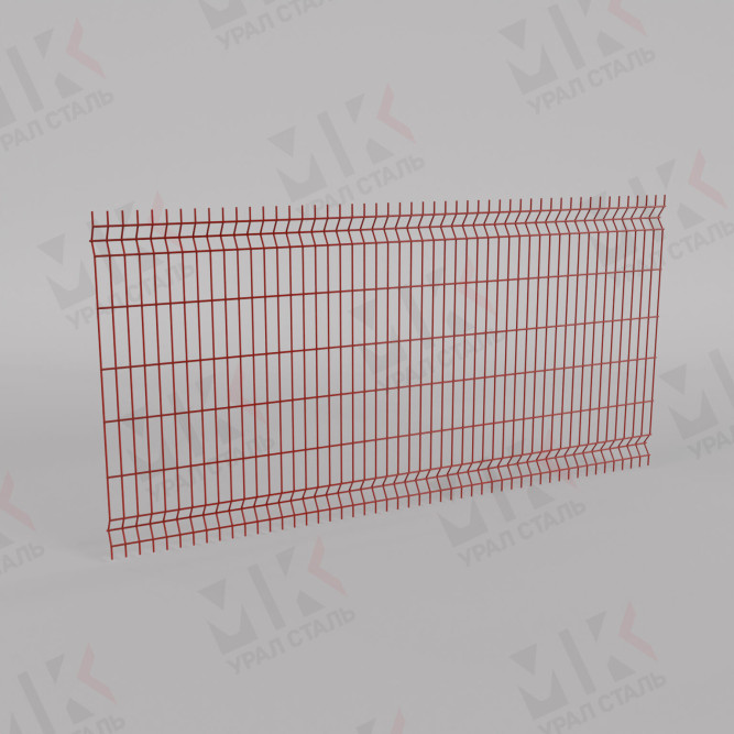 3Д забор красный (RAL 3032) 2500х2500х4 Profi в Сургуте