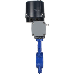 Затвор дисковый поворотный WBV1432E-2W-Fb-H Ду80 Ру16 межфланцевый, корпус - чугун GGG50, диск - нержавеющая сталь 316L, уплотнение - EPDM, с электроприводом четвертьоборотным QTSA-N-005EM-O0-220VAC с пружинным возвратом