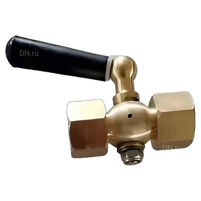 Кран запорный для манометра BVPG0000P-3WT-T-H ВР/ВР G1/2″-G1/2″ Ду15 Ру25 трехходовой, резьбовой, корпус - латунь HPb57-3, шар - латунь HPb57-3, уплотнение - PTFE, с рукояткой в Сургуте