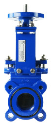 Задвижка шиберная GVKN1331N-2W-Fb-ISO Ду50 Ру16 двусторонняя, межфланцевая, шпиндель - невыдвижной, корпус - чугун GGG40, шибер - нержавеющая сталь 304, уплотнение - NBR, с ISO-фланцем и голым штоком, круглый шток 16, F10