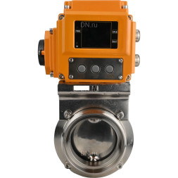 Затвор дисковый поворотный WBV3131E-2W-T-H Ду15 Ру10 резьбовой, корпус - пищевая нержавеющая сталь 304, уплотнение - EPDM, с электроприводом QT-N-005EM-A1-220VAC-У1 c датчиком обратной связи и входным управляющим сигналом 4-20мА HARK