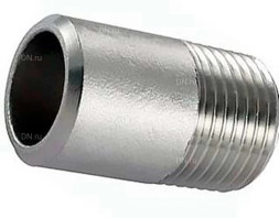 Ниппель Н-304-W-НР 2 1/2″ Ду65 Ру20, корпус - нержавеющая сталь AISI 304, присоединение - под приварку/наружная резьба, тип резьбы - BSPT