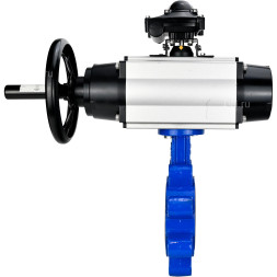 Затвор дисковый поворотный WBV1616E-2W-Fb-H Ду150 Ру16 LUG корпус - чугун QT450, диск - чугун QT450, уплотнение - EPDM, с пневмоприводом PA-DA-105-1 и БКВ APL-210N