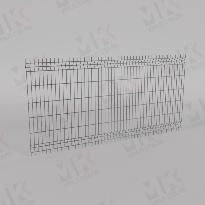 3Д забор серый (RAL 7004) 2500х3000х1.5 Medium в Сургуте