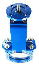 Задвижка шиберная GVKN1331N-2W-Fb-ISO Ду250 Ру10 двусторонняя, межфланцевая, шпиндель - невыдвижной, корпус - чугун GGG40, шибер - нержавеющая сталь 304, уплотнение - NBR, с ISO-фланцем и голым штоком, круглый шток 22, F14