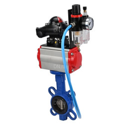 Затвор дисковый поворотный WBV1413E-2W-Fb-H Ду40 Ру16, корпус - чугун GGG50, диск - чугун GGG40, уплотнение - EPDM, с пневмоприводом PA-DA-052 двойного действия, пневмораспределителем 4M310-08 AC220V, БКВ APL-210N, БПВ AFC2000