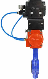 Затвор дисковый поворотный WBV1432E-2W-Fb-H Ду80 Ру16, корпус - чугун GGG50, диск - нержавеющая сталь 316L, уплотнение - EPDM, с пневмоприводом PA-SA-105 и с электропневматическим поворотным позиционером YT-1000RSN без обратной связи