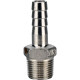 Штуцер елочка BF32-T-1/2-12 1/2″х12мм Ду15 Ру16 шланговый, корпус - нержавеющая сталь AISI 316 (CF8M), присоединение - наружная резьба/штуцер