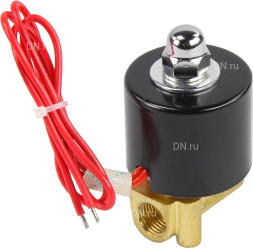 Клапан электромагнитный VS100-NT-NC-24VAC 1/4″ Ду8 Ру10 прямого действия двухходовой, корпус - латунь, присоединение - внутренняя резьба, уплотнение - NBR, нормально-закрытый, катушка - 24 В AC
