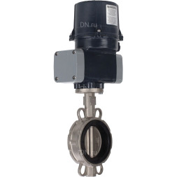 Затвор дисковый поворотный WBV3232E-2W-Fb-H Ду200 Ру16, корпус - нержавеющая сталь 316L, диск - нержавеющая сталь 316L, уплотнение - EPDM, с электроприводом QTSA-N-030EM-O0-220VAC с пружинным возвратом