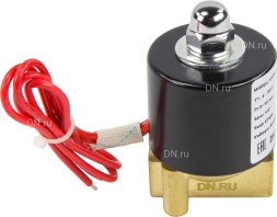 Клапан электромагнитный VS100-VT-NC-24VAC 1/4″ Ду8 Ру10 прямого действия двухходовой, корпус - латунь, присоединение - внутренняя резьба, уплотнение - VITON, нормально-закрытый, катушка - 24 В AC