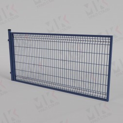 Ворота для 3D забора синие (RAL 5005) 6000х3000 мм откатные