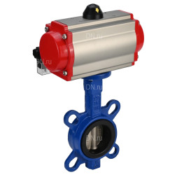 Затвор дисковый поворотный WBV1132N-2W-Fb-H Ду300 Ру16, корпус - чугун GG25, диск - нержавеющая сталь 316L, уплотнение - NBR, с пневмоприводом PA-DA-160 двойного действия, пневмораспределителем 4M310-08 AC220V
