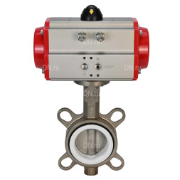 Затвор дисковый поворотный WBV3131P-2W-Fb-H Ду125 Ру16, корпус - нержавеющая сталь 304, диск - нержавеющая сталь 304, уплотнение - PTFE, с пневмоприводом PA-DA-105 двойного действия
