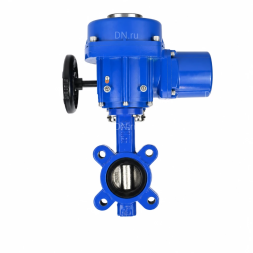 Затвор дисковый поворотный WBV1616E-2W-Fb-H Ду125 Ру16 LUG межфланцевый, корпус - чугун QT450, диск - чугун QT450, уплотнение - EPDM, с электроприводом QT-N-015M-O2-380VAC-У1 с моментной муфтой и штурвалом