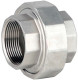 Соединение разъемное (американка) А-304-ВР-ВР-PTFE 1/2″ Ду15 Ру20 с уплотнением под гайкой по плоскости, корпус - нержавеющая сталь AISI 304, присоединение - внутренняя/внутренняя резьба, тип резьбы - BSPP