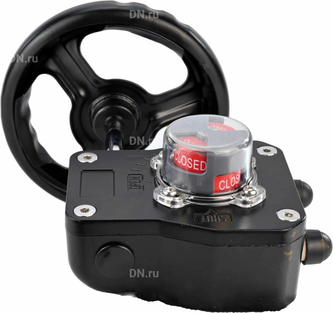 Редуктор четвертьоборотный HGB RQN2-320Z с индикатором положения, корпус - алюминий, штурвал - 160 мм, квадрат штока 17х17, F07 в Сургуте