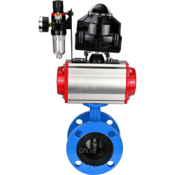 Затвор дисковый поворотный WBV1313E-2W-F-H Ду80 Ру16 фланцевый, корпус - чугун GGG40, диск - чугун GGG40, EPDM, с пневмоприводом PA-DA-105, пневмораспределителем 4M310-08 DC24V, БКВ APL-510N EX и БПВ AFC2000