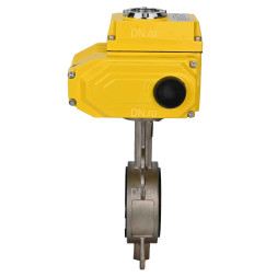 Затвор дисковый поворотный WBV3232P-2W-Fb-H Ду125 Ру16, корпус - нержавеющая сталь 316L, диск - нержавеющая сталь 316L, уплотнение - PTFE, с электроприводом QT-N-020EM-O1-380VAC-У1 380В