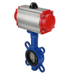 Затвор дисковый поворотный WBV1432E-2W-Fb-H Ду125 Ру16, корпус - чугун GGG50, диск - нержавеющая сталь 316L, уплотнение - EPDM, с пневмоприводом PA-DA-083 двойного действия, пневмораспределителем 4M310-08 AC220V