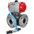 Кран шаровой BV3232P(4pc)-FP-3WL-F Ду25 Ру16 полнопроходной трехходовой, фланцевый, корпус - нержавеющая сталь SS316, с пневмоприводом PA-DA-052 двойного действия и пневмораспределителем 4V320-08 AC220V в Сургуте