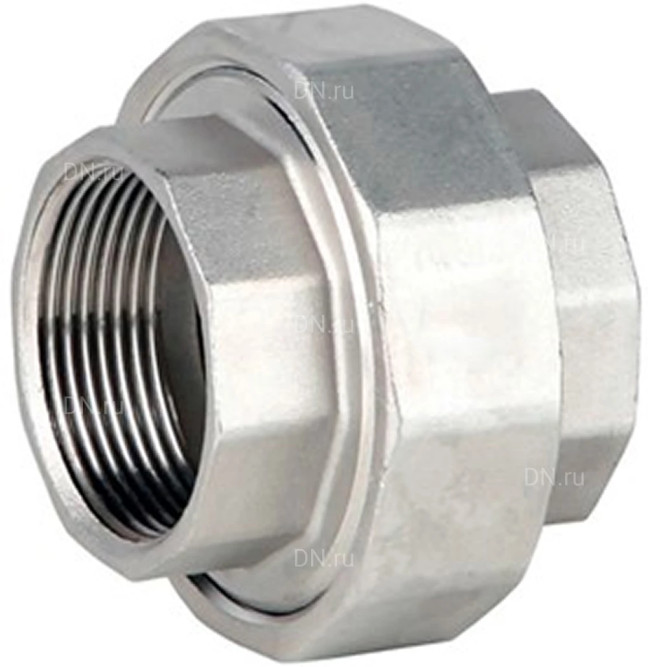 Соединение разъемное (американка) А-304-ВР-ВР-PTFE 3″ Ду80 Ру20 с уплотнением под гайкой по плоскости, корпус - нержавеющая сталь AISI 304, присоединение - внутренняя/внутренняя резьба, тип резьбы - BSPP в Сургуте