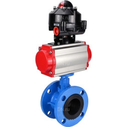 Затвор дисковый поворотный WBV1313E-2W-F-H Ду80 Ру16 фланцевый, корпус - чугун GGG40, диск - чугун GGG40, уплотнение - EPDM, с пневмоприводом PA-DA-105 и БКВ APL-510N EX
