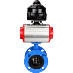 Затвор дисковый поворотный WBV1313E-2W-F-H Ду80 Ру16 фланцевый, корпус - чугун GGG40, диск - чугун GGG40, уплотнение - EPDM, с пневмоприводом PA-DA-105 и БКВ APL-510N EX