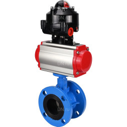 Затвор дисковый поворотный WBV1313E-2W-F-H Ду80 Ру16 фланцевый, корпус - чугун GGG40, диск - чугун GGG40, уплотнение - EPDM, с пневмоприводом PA-DA-105 и БКВ APL-510N EX