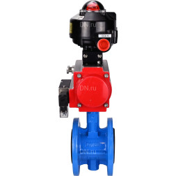 Затвор дисковый поворотный WBV1313E-2W-F-H Ду65 Ру16 фланцевый, корпус - чугун GGG40, диск - чугун GGG40, уплотнение - EPDM, с пневмоприводом PA-DA-105, пневмораспределителем 4M310-08 AC220V и БКВ APL-510N EX