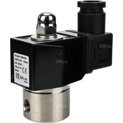 Клапан электромагнитный VS331-VT-NC-24VDC 1/4″ Ду8 Ру10, соленоидный двухходовой, корпус - нержавеющая сталь 304, уплотнение - Viton, резьбовой, нормально-закрытый, прямого действия, катушка - 24В