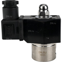Клапан электромагнитный VS331-VT-NC-24VDC 1/4″ Ду8 Ру10, соленоидный двухходовой, корпус - нержавеющая сталь 304, уплотнение - Viton, резьбовой, нормально-закрытый, прямого действия, катушка - 24В