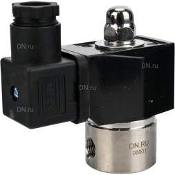 Клапан электромагнитный VS331-VT-NC-24VDC 1/4″ Ду8 Ру10, соленоидный двухходовой, корпус - нержавеющая сталь 304, уплотнение - Viton, резьбовой, нормально-закрытый, прямого действия, катушка - 24В