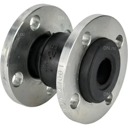 Компенсатор резиновый CR-E25-F Ду100 Ру16, резиновая вставка (корпус) - EPDM, тип присоединения - фланцевый, материал фланцев - сталь углеродистая оцинкованная
