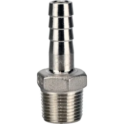 Штуцер елочка BF32-T-2-50 2″х50мм Ду50 Ру16 шланговый, корпус - нержавеющая сталь AISI 316 (CF8M), присоединение - наружная резьба/штуцер