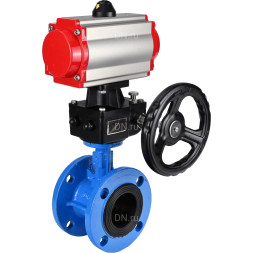 Затвор дисковый поворотный WBV1313E-2W-F-H Ду200 Ру16 фланцевый, корпус - чугун GGG40, диск - чугун GGG40, уплотнение - EPDM, с пневмоприводом PA-DA-140 и ручным дублером MON2-450-T28-ISO