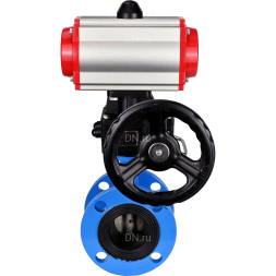 Затвор дисковый поворотный WBV1313E-2W-F-H Ду200 Ру16 фланцевый, корпус - чугун GGG40, диск - чугун GGG40, уплотнение - EPDM, с пневмоприводом PA-DA-140 и ручным дублером MON2-450-T28-ISO