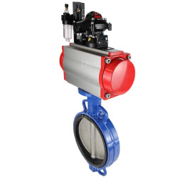 Затвор дисковый поворотный WBV1132N-2W-Fb-H Ду300 Ру16, корпус - чугун GG25, диск - нержавеющая сталь 316L, уплотнение - NBR, с пневмоприводом PA-SA-210, пневмораспределителем 4M310-08 DC24V, БКВ APL-210N, БПВ AFC2000